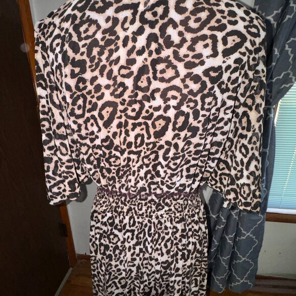 Sheer Leopard Swimsuit Cover, women Cover, Ladies Long Hi-Lo Dress/Pants Wrap - Picture 13 of 16